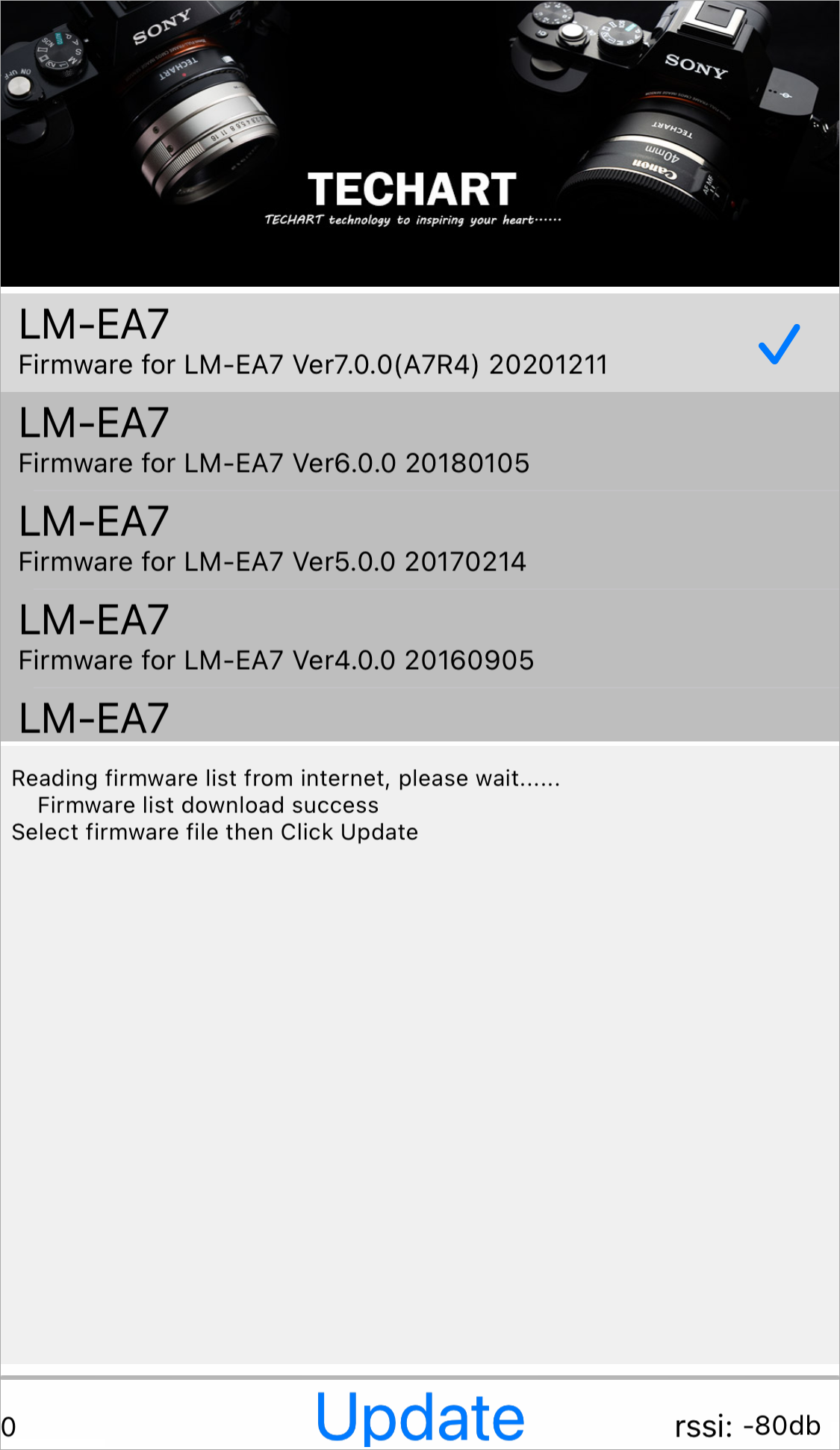 TECHART LM-EA7 ファームウェアアップデート Ver.7